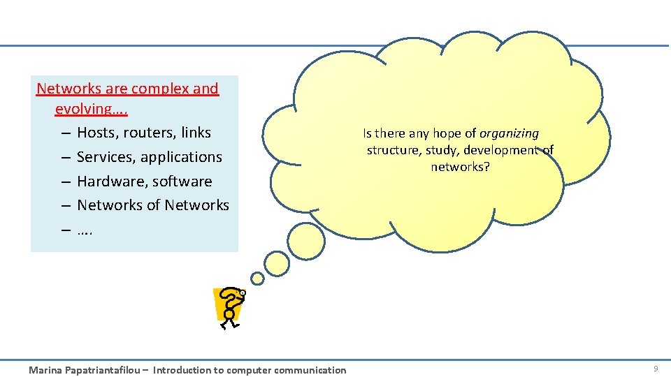 Networks are complex and evolving…. – Hosts, routers, links – Services, applications – Hardware,