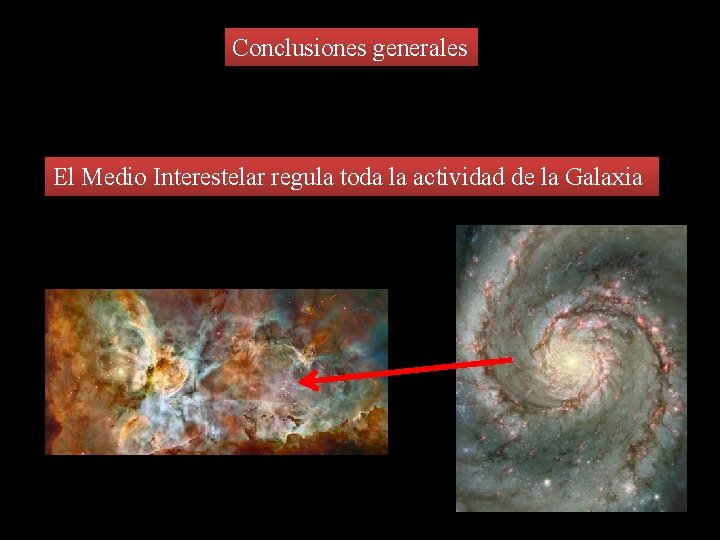 Conclusiones generales El Medio Interestelar regula toda la actividad de la Galaxia 