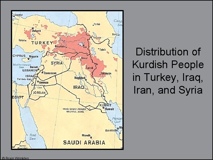 Distribution of Kurdish People in Turkey, Iraq, Iran, and Syria © Brain Wrinkles 
