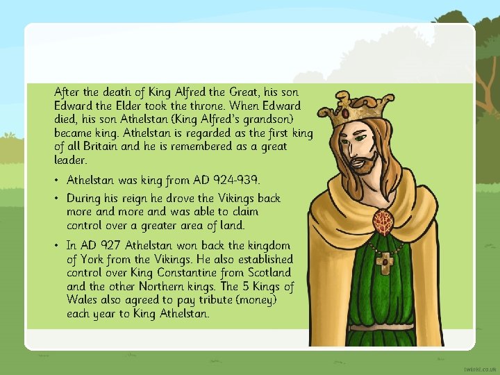 After the death of King Alfred the Great, his son Edward the Elder took