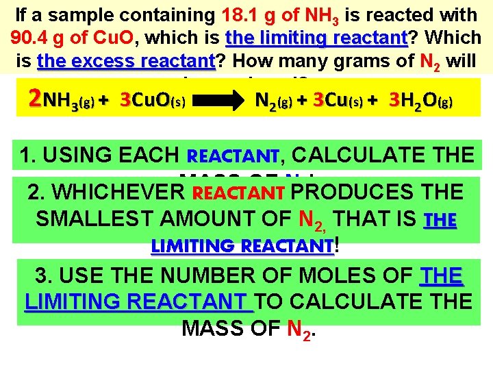 If a sample containing 18. 1 g of NH 3 is reacted with 90.