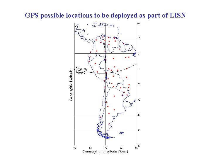 GPS possible locations to be deployed as part of LISN 