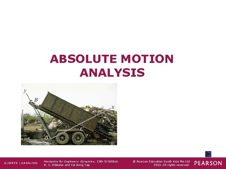 ABSOLUTE MOTION ANALYSIS Mechanics for Engineers: Dynamics , 13 th SI Edition R. C.