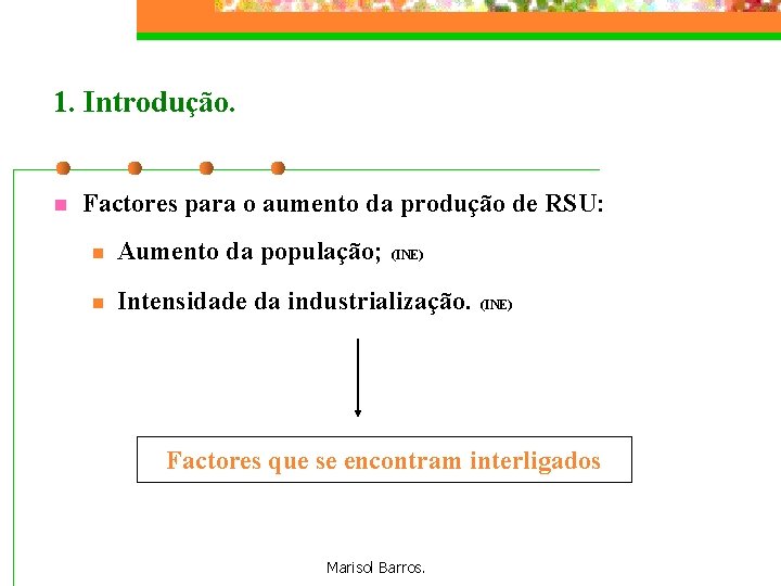 1. Introdução. n Factores para o aumento da produção de RSU: n Aumento da