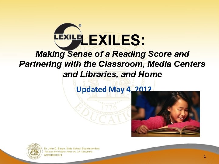 LEXILES: Making Sense of a Reading Score and Partnering with the Classroom, Media Centers