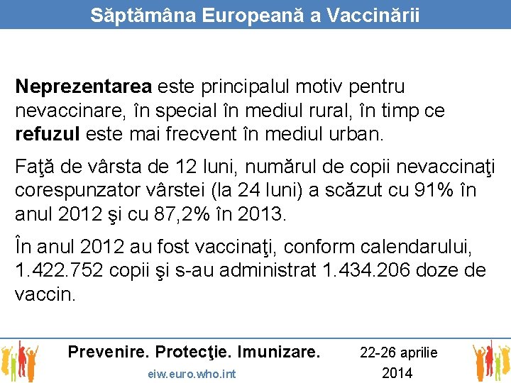 Săptămâna Europeană a Vaccinării Neprezentarea este principalul motiv pentru nevaccinare, în special în mediul