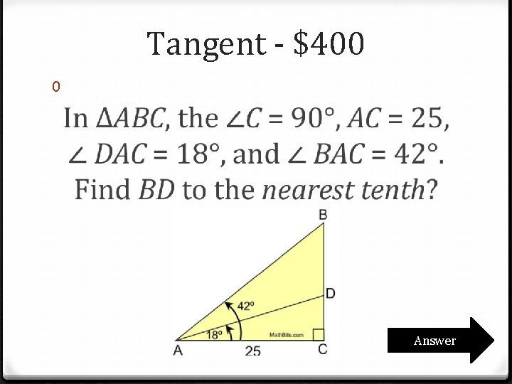 Tangent - $400 0 Answer Tangent - $400 0 Answer