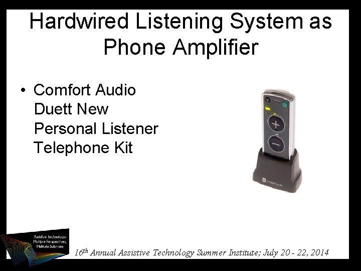 Hardwired Listening System as Phone Amplifier • Comfort Audio Duett New Personal Listener Telephone