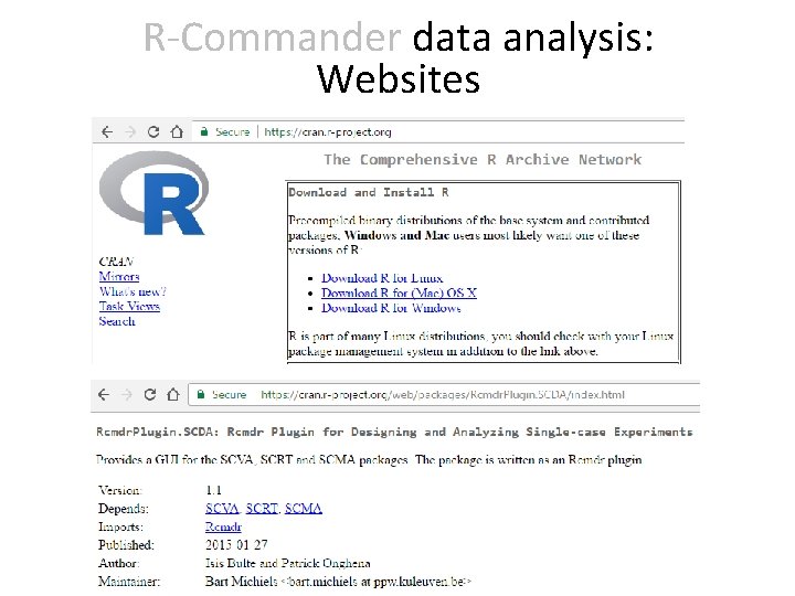 R-Commander data analysis: Websites 