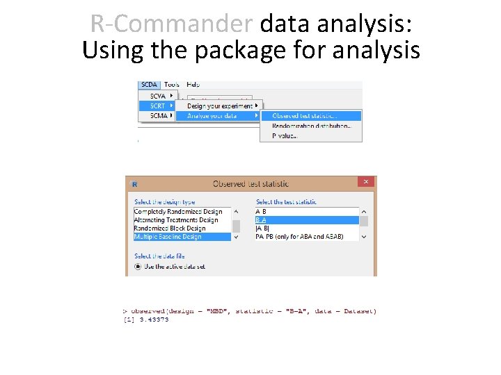 R-Commander data analysis: Using the package for analysis 