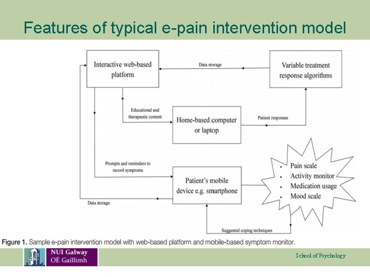 Features of typical e-pain intervention model School of Psychology 