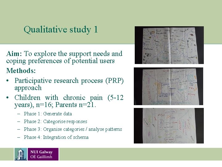 Qualitative study 1 Aim: To explore the support needs and coping preferences of potential