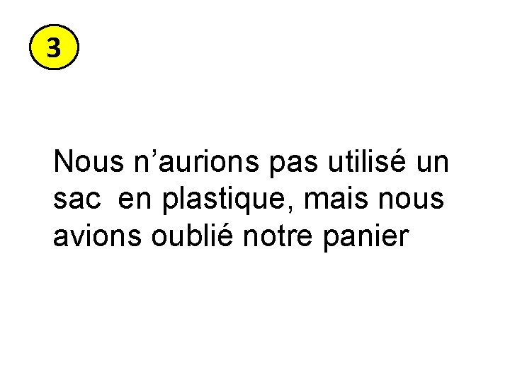 3 Nous n’aurions pas utilisé un sac en plastique, mais nous avions oublié notre 3 Nous n’aurions pas utilisé un sac en plastique, mais nous avions oublié notre