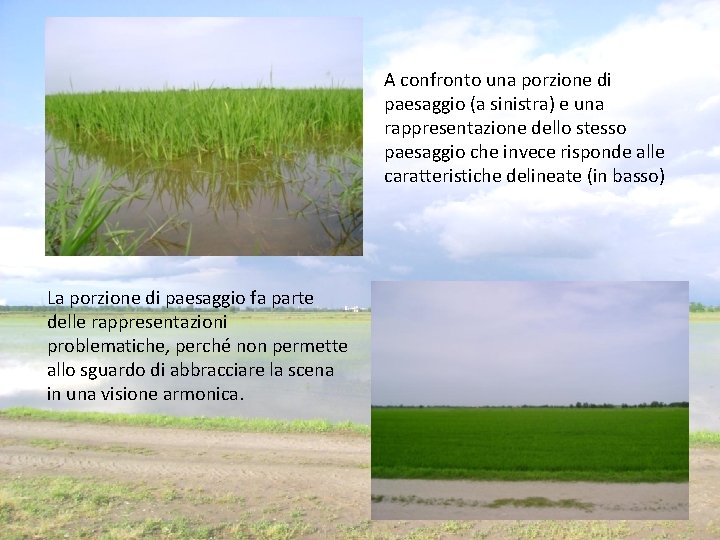 A confronto una porzione di paesaggio (a sinistra) e una rappresentazione dello stesso paesaggio A confronto una porzione di paesaggio (a sinistra) e una rappresentazione dello stesso paesaggio