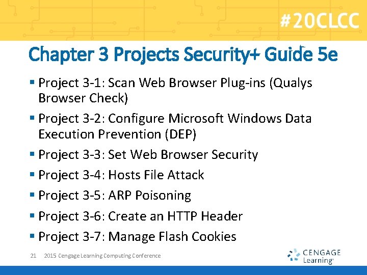 Chapter 3 Projects Security+ Guide 5 e § Project 3 -1: Scan Web Browser