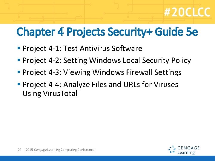 Chapter 4 Projects Security+ Guide 5 e § Project 4 -1: Test Antivirus Software