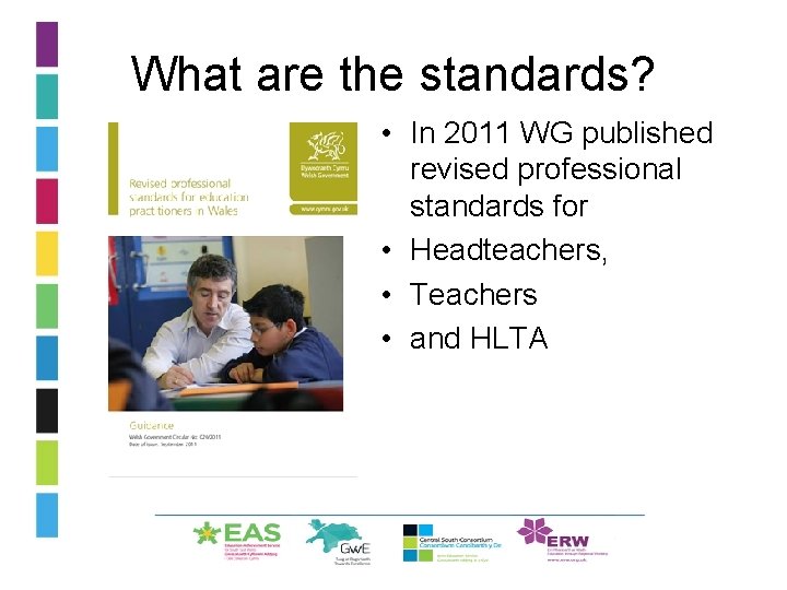 What are the standards? • In 2011 WG published revised professional standards for •
