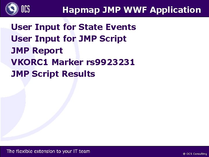 Hapmap JMP WWF Application User Input for State Events User Input for JMP Script