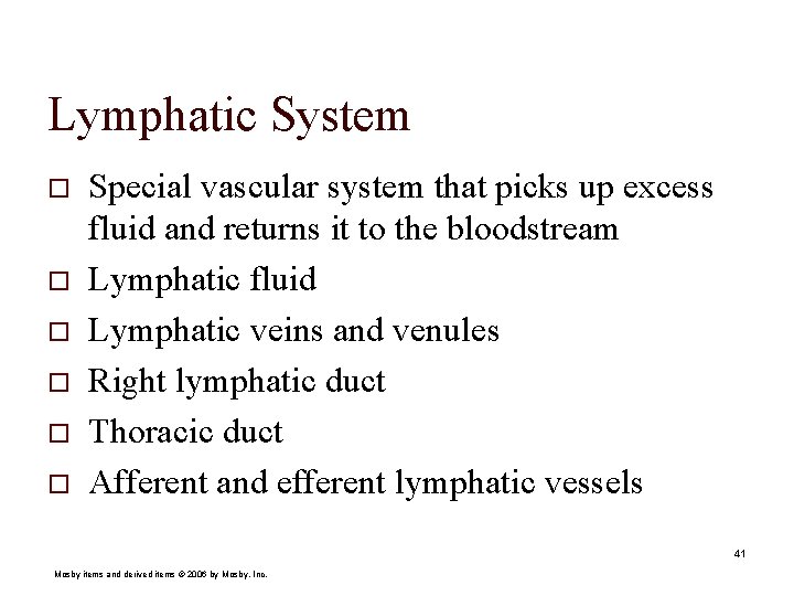 Lymphatic System o o o Special vascular system that picks up excess fluid and