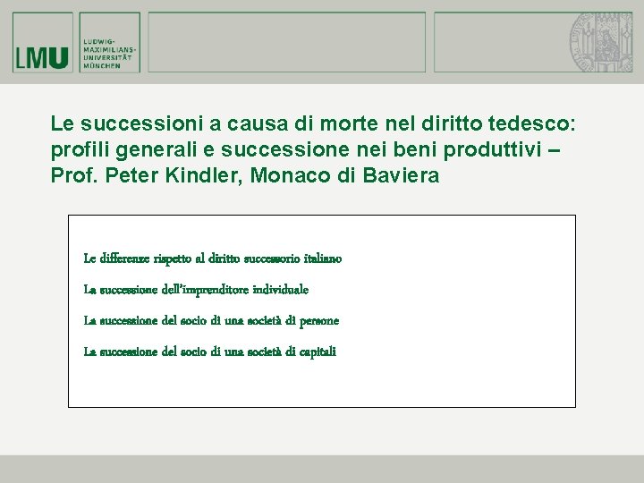 Le successioni a causa di morte nel diritto tedesco: profili generali e successione nei