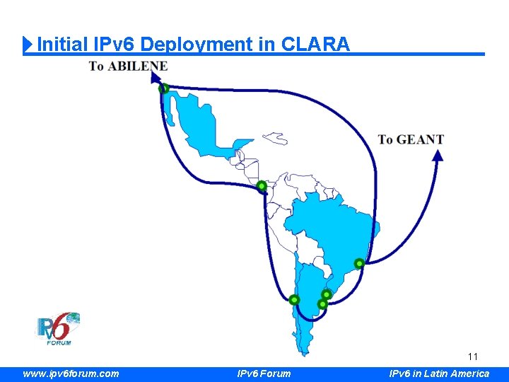 Initial IPv 6 Deployment in CLARA 11 www. ipv 6 forum. com IPv 6