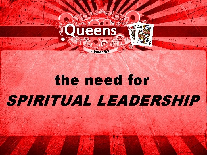 Queens 1 Peter 3: 7 the need for SPIRITUAL LEADERSHIP 