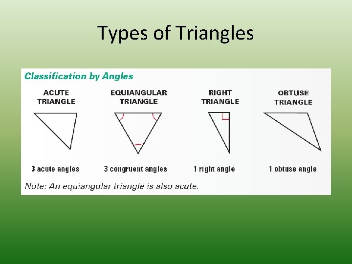 Types of Triangles 