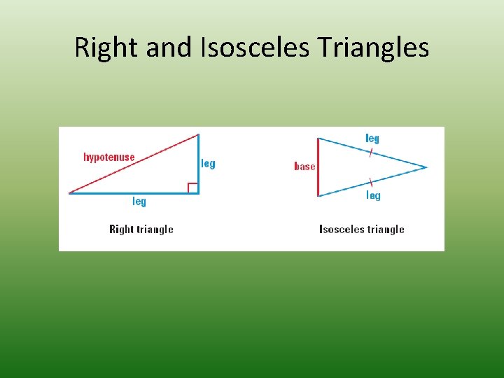 Right and Isosceles Triangles 