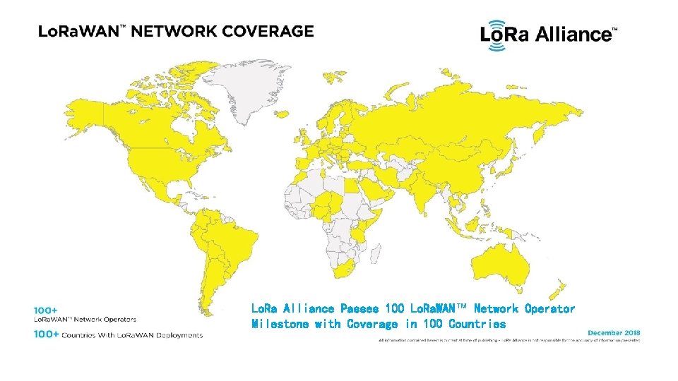 Lo. Ra Alliance Passes 100 Lo. Ra. WAN™ Network Operator Milestone with Coverage in