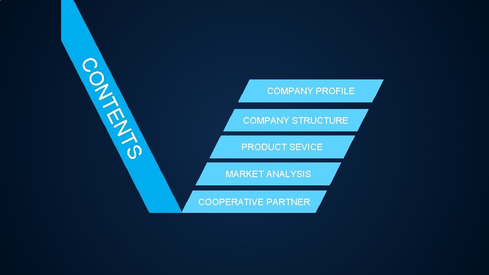 CO NT COMPANY PROFILE EN COMPANY STRUCTURE TS PRODUCT SEVICE MARKET ANALYSIS COOPERATIVE PARTNER