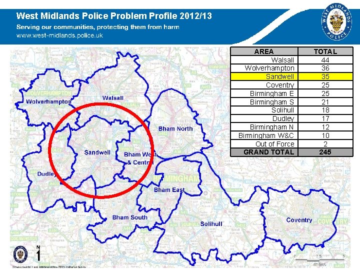 West Midlands Police Problem Profile 2012/13 AREA Walsall Wolverhampton Sandwell Coventry Birmingham E Birmingham