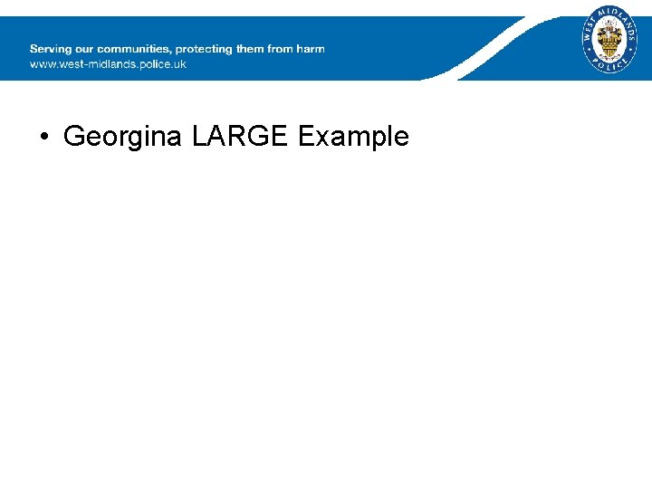  • Georgina LARGE Example 