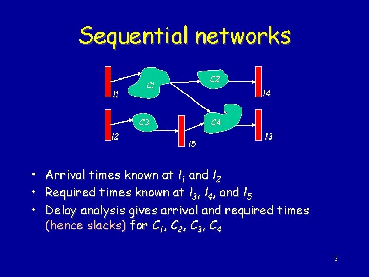 Sequential networks l 1 C 2 C 1 l 4 C 3 l 2
