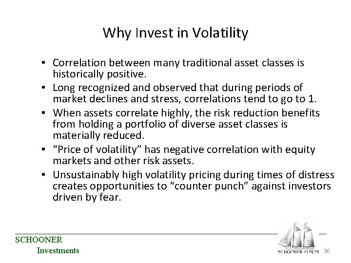 Why Invest in Volatility • Correlation between many traditional asset classes is historically positive. Why Invest in Volatility • Correlation between many traditional asset classes is historically positive.