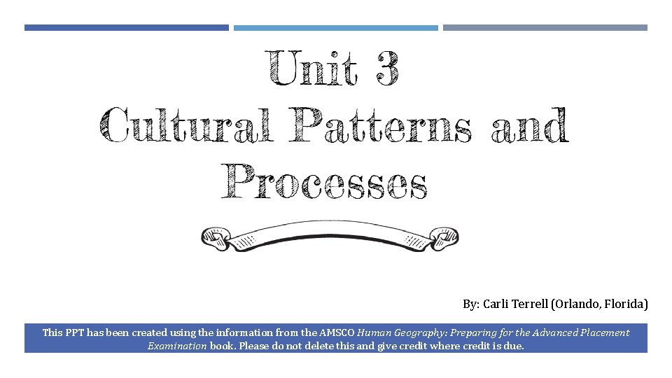 By: Carli Terrell (Orlando, Florida) This PPT has been created using the information from