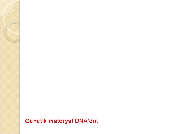 Genetik materyal DNA’dır. 