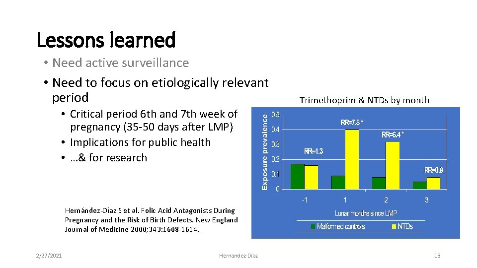 Lessons learned • Need active surveillance • Need to focus on etiologically relevant period