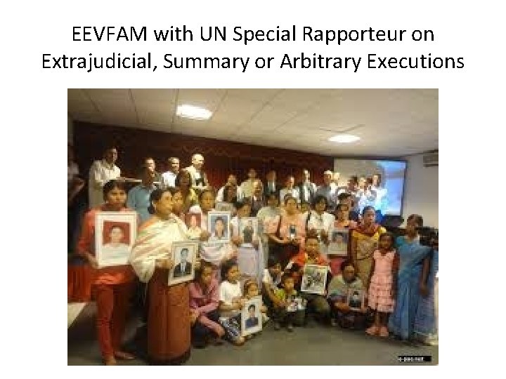 EEVFAM with UN Special Rapporteur on Extrajudicial, Summary or Arbitrary Executions 