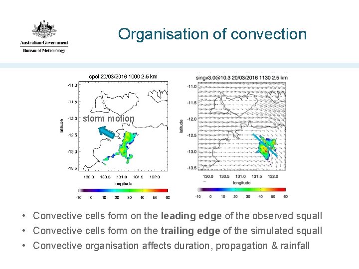 Organisation of convection storm motion • Convective cells form on the leading edge of