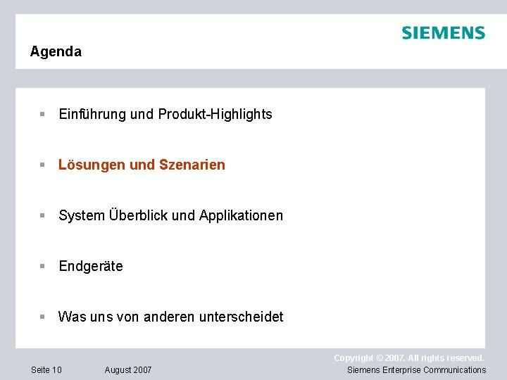 Agenda § Einführung und Produkt-Highlights § Lösungen und Szenarien § System Überblick und Applikationen