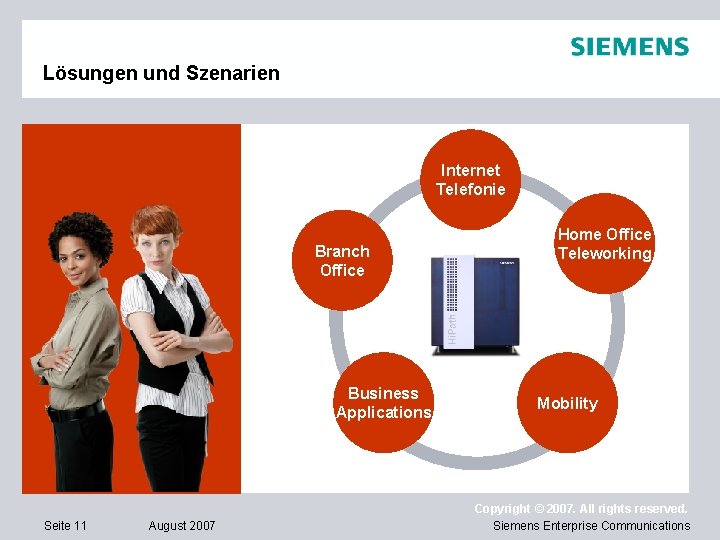 Lösungen und Szenarien Internet Telefonie Branch Office Business Applications Seite 11 August 2007 Home