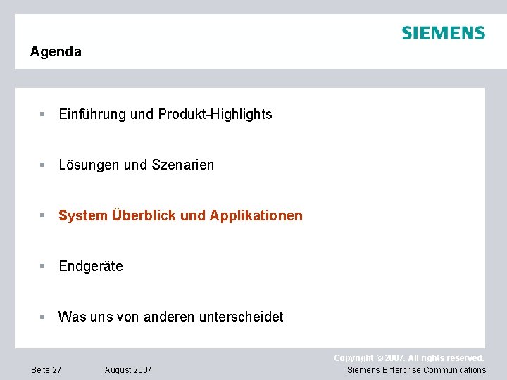 Agenda § Einführung und Produkt-Highlights § Lösungen und Szenarien § System Überblick und Applikationen