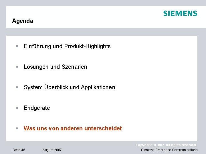 Agenda § Einführung und Produkt-Highlights § Lösungen und Szenarien § System Überblick und Applikationen
