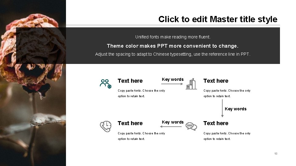 Click to edit Master title style Unified fonts make reading more fluent. Theme color