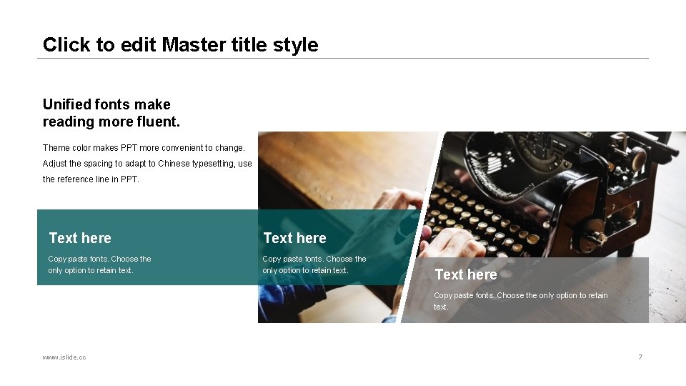 Click to edit Master title style Unified fonts make reading more fluent. Theme color