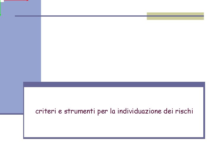 criteri e strumenti per la individuazione dei rischi 