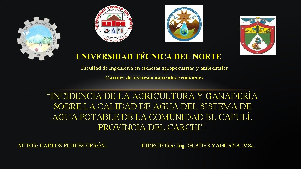 UNIVERSIDAD TÉCNICA DEL NORTE Facultad de ingeniería en ciencias agropecuarias y ambientales Carrera de