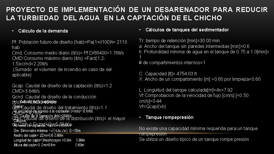 PROYECTO DE IMPLEMENTACIÓN DE UN DESARENADOR PARA REDUCIR LA TURBIEDAD DEL AGUA EN LA