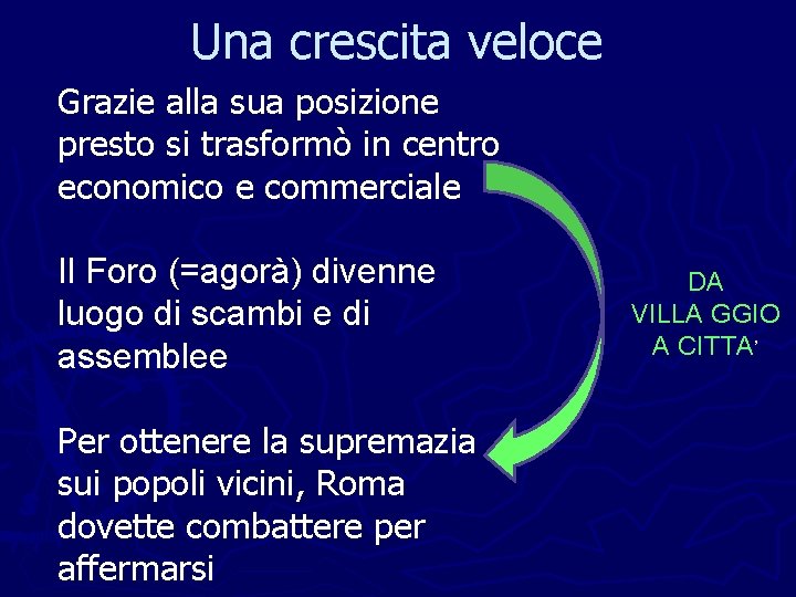 Una crescita veloce Grazie alla sua posizione presto si trasformò in centro economico e