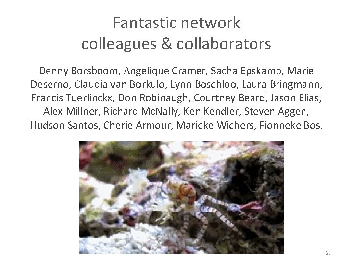 Fantastic network colleagues & collaborators Denny Borsboom, Angelique Cramer, Sacha Epskamp, Marie Deserno, Claudia